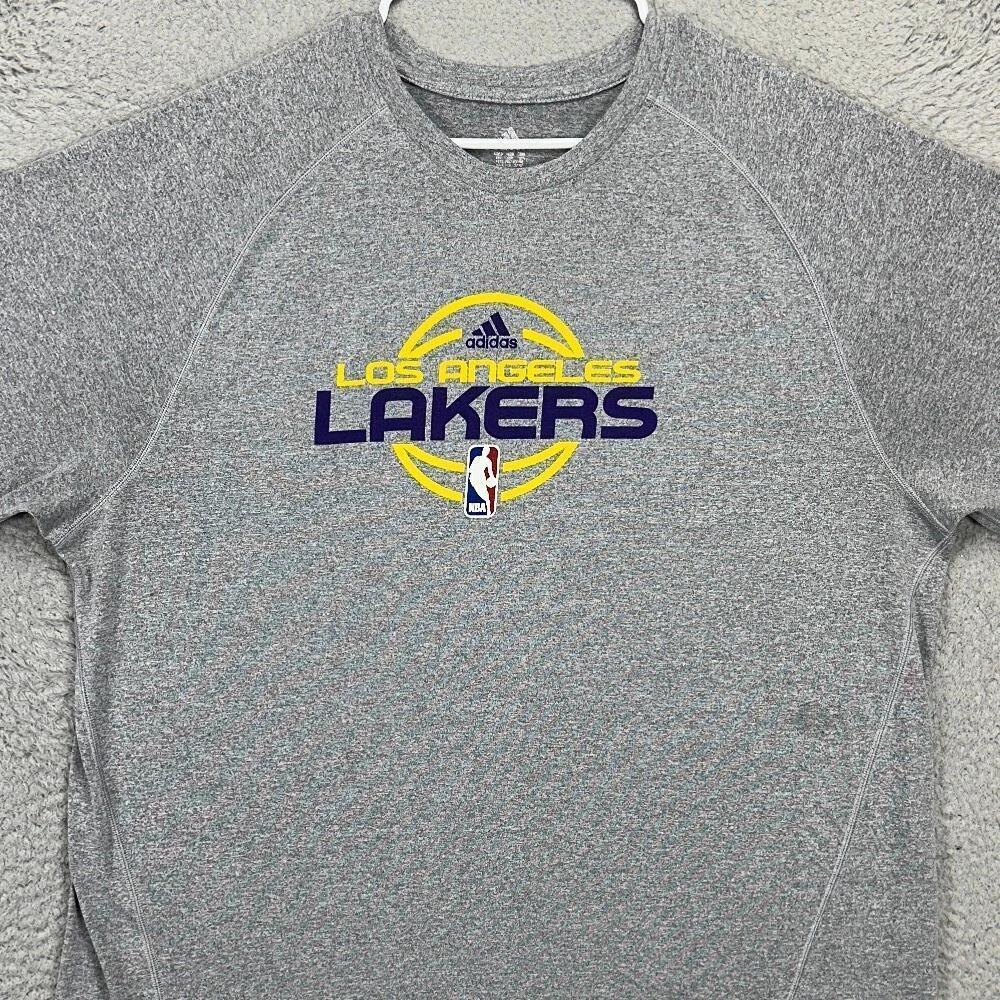 Los Angeles Lakers Basketball T-Shirt Adult 2Xl Grey Short Sleeve Tee Men